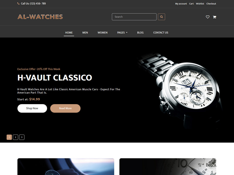 Al Watches – eCommerce HTML5 Template theme