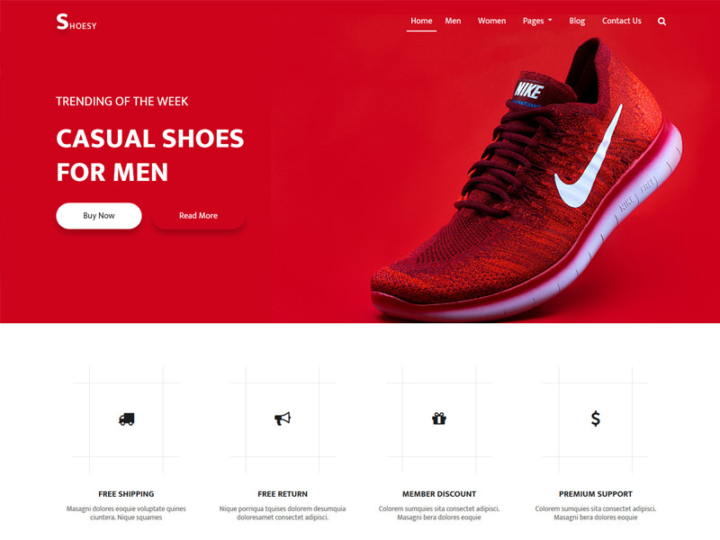 Shoesy – HTML5 Responsive eCommerce Template theme